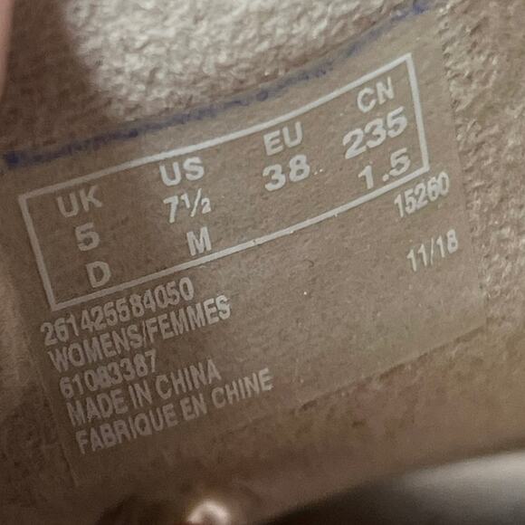 Clarks Collection Suede Nude Cork Wedge Heels Platform Sandals Size 7.5 M - Picture 8 of 8